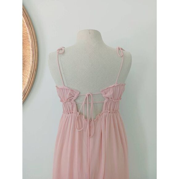 Anthopology O.P.T. One Pretty Time Pink Gigi Chiffon Midi Dress in Blush… - Picture 9 of 9